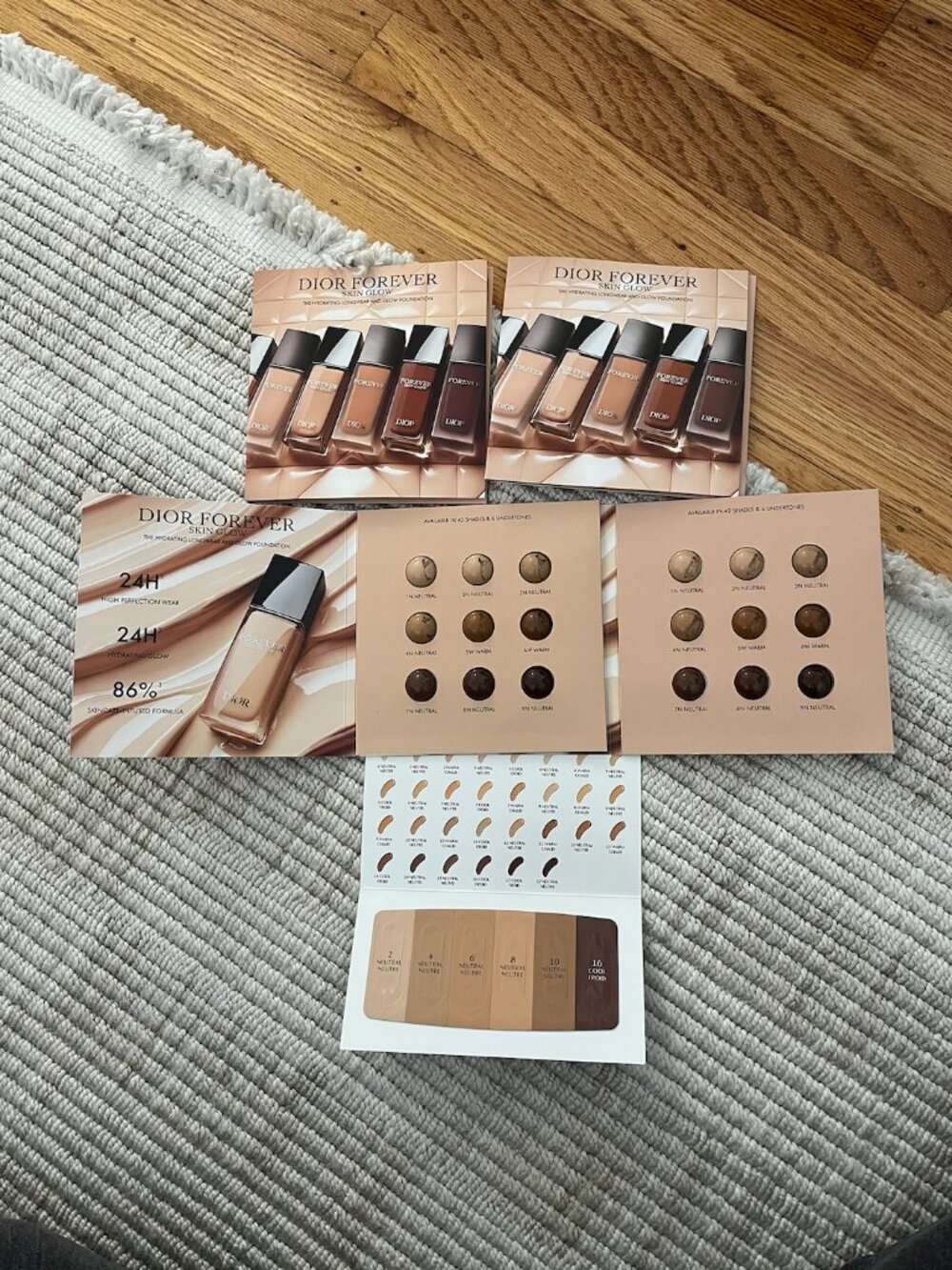 4 Dior Forever Glow Star Filter 9-Shade & 1 Charlotte Tilbury Foundation Cards